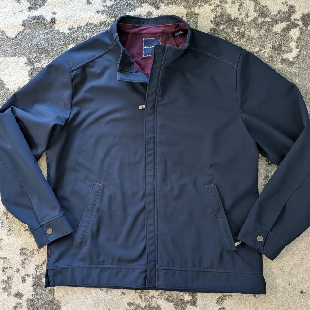 Tommy Bahama Soft Shell Fleece Lined‎ Hidden Zipper Jacket Men's XL - Picture 2 of 8